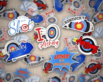Archery Vinyl Sticker - Archery Sticker - Archery Waterbottle  Sticker - Laptop Vinyl Sticker - Waterproof Sticker -Die Cut Vinyl Sticker