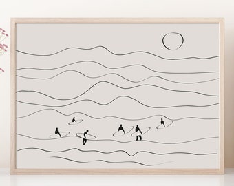 Surf Rules Poster Print Wall Art Printable INSTANT DOWNLOAD Surf /& Sand Background