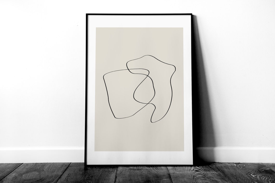 Abstract One Line Drawing Art Print Continuous Line Art Etsy