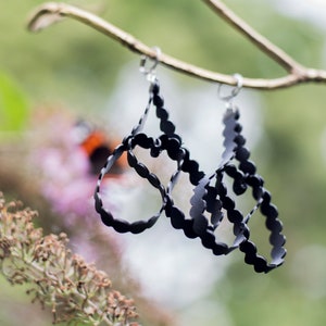 Heart earring, made from recycled bicycle inner tube