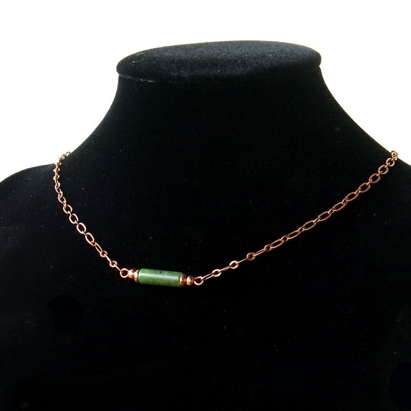 Irish jewelry, Irish green Connemara marble, copper necklace, minimalist necklace, bar necklace, dainty necklace, Irish necklace