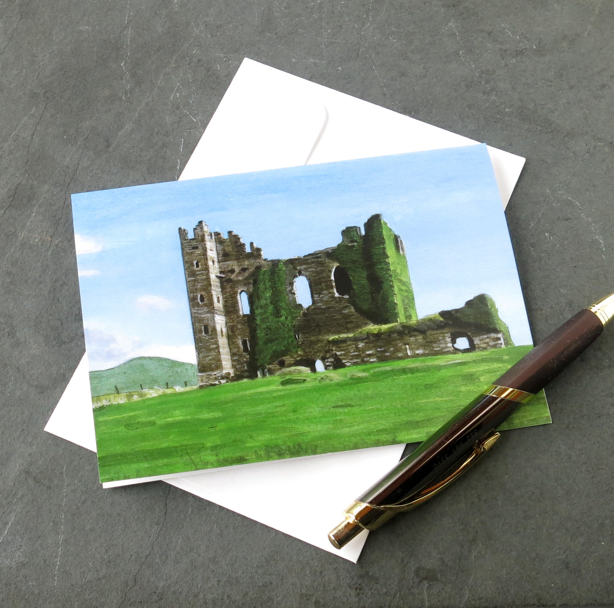 Irish Note Card Irish Note Card Ballycarbery Castle Blank Notecard Greeting Original ...