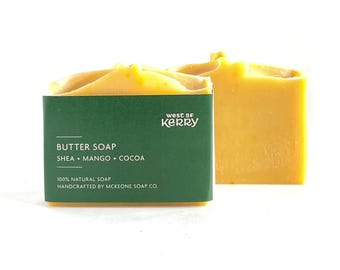 Jabón de mantequilla West of Kerry - Jabón de mantequilla - Jabón hidratante - Jabón de manteca de karité, manteca de mango, manteca de cacao y manteca de aguacate - Jabón para piel seca