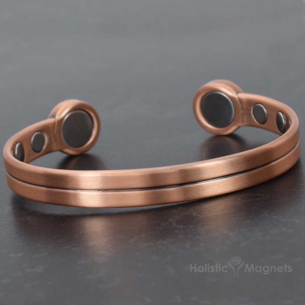 Solid Copper Bracelet Man Gift for Him Copper Magnetic Bangle Adjustable (M-XL) - HPG