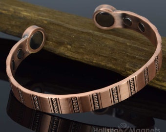 Copper Bracelet Mens Womens Pure Copper Bangle, Adjustable - HCS