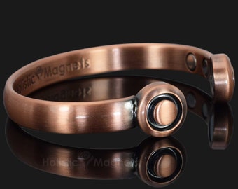 Copper Bracelet Man Woman M-XL Solid Copper Magnetic Bangle Gift for Men Women Adjustable - HPC