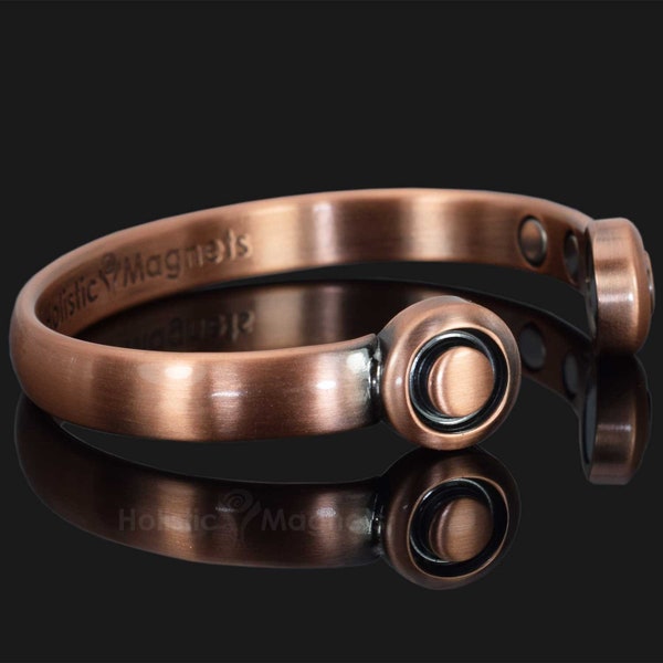 Pulsera de cobre para hombre brazalete magnético con 6 imanes, ajustable