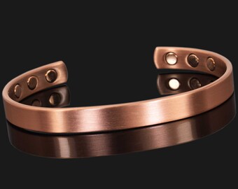 Pure Copper Slim Magnetic Bracelet for Women Men Pure Copper, Adjustable, Unisex, Beautiful Gift for Men or Women (M-XL) (CF)