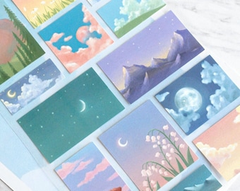 Dreamy Skies Sticker Sheet | Journal Stickers with a Cloud and Sky Theme