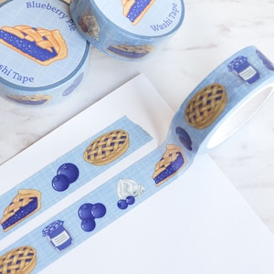 Washi Tape 10m - Blaubeerkuchen - Rolle oder Probe