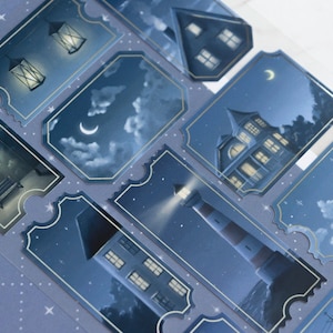 Calm Night Tickets Pegatina Bogen mit Silberfolie Detalles / Journal Aufkleber