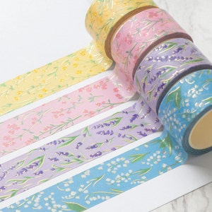 Taśma washi Golden Flowers - Złoty wzór kwiatowy z folii - rolka lub próbka