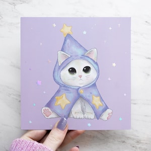 Purrlin Magic Cat Postcard - Estetica olografica