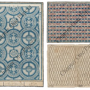 Motifs anciens Kit de papier journal indésirable bleu et sarcelle image 5