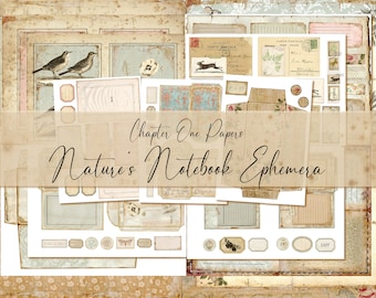 Nature's Notebook Ephemera Junk Journal Kit (A4 Size)