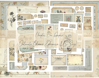 Delicate Blooms Ephemera Junk Journal Kit (US Size)