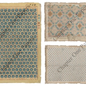 Motifs anciens Kit de papier journal indésirable bleu et sarcelle image 6