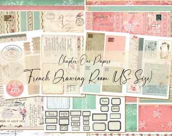 French Drawing Room Junk Journal Digital Kit (US Letter Size)