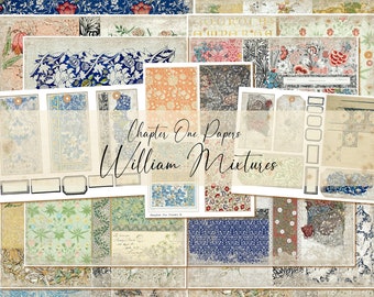 William Mixtures Junk Journal Digital Kit (A4 Size) for Instant Download Chapter One Papers