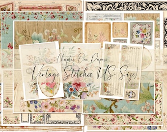 Vintage Stitches Junk Journal Kit (US Letter Size)