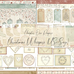 Kit digital de diario basura Christmas Whispers (tamaño carta de EE. UU.)