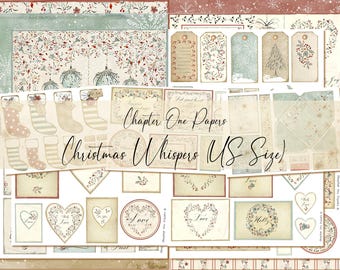 Christmas Whispers Junk Journal Digital Kit (US Letter Size)