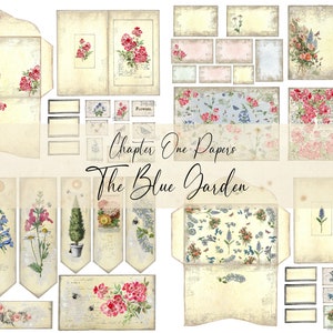 The Blue Garden Junk Journal Digital Kit US Letter Size for Instant Download Chapter One Papers image 2