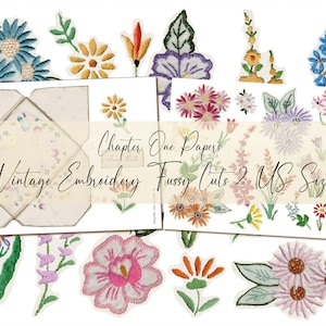 Broderie vintage Fussy Cuts 2 kit d'éphémères pour journal indésirable (format lettre US)