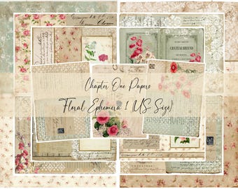 Floral Ephemera 1 Junk Journal Kit (US Letter Size)