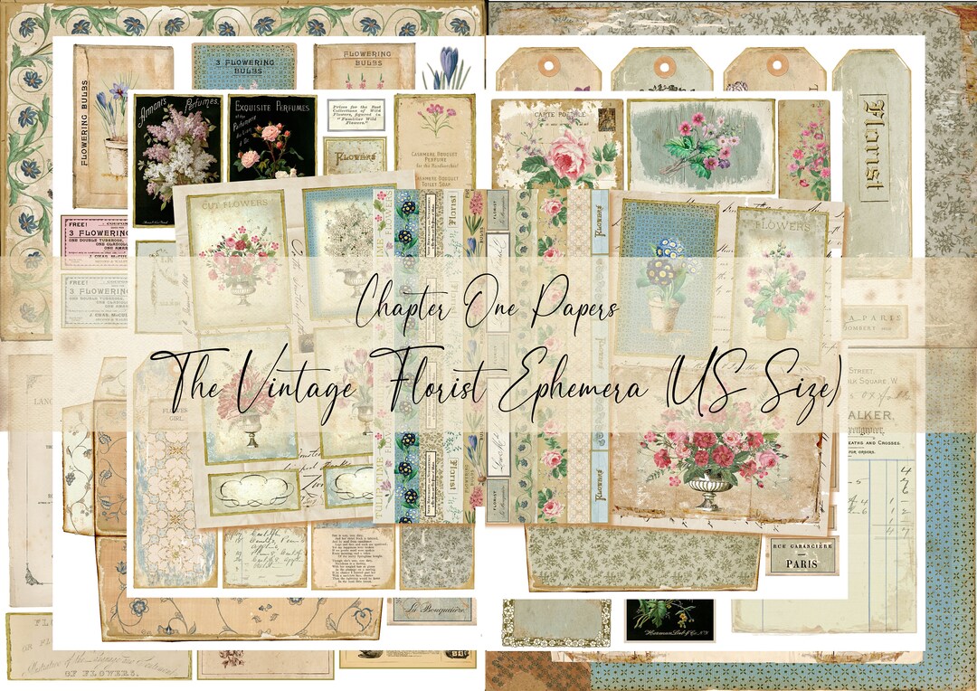 The Vintage Florist Ephemera Junk Journal Kit - Etsy