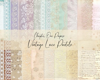 Vintage Lace Pastels Junk Journal Digital kit (A4) for Instant Download Chapter One Papers