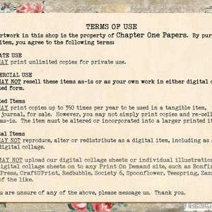 Paper Roses Digital Junk Journal Kit US Letter Size for Instant Download Chapter One Papers image 7