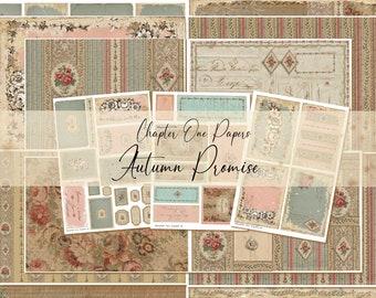 Autumn Promise Digital Junk Journal Kit (A4 Size) For Instant Download Chapter One Papers