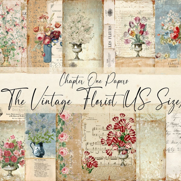 The Vintage Florist Junk Journal Kit (US Letter Size)