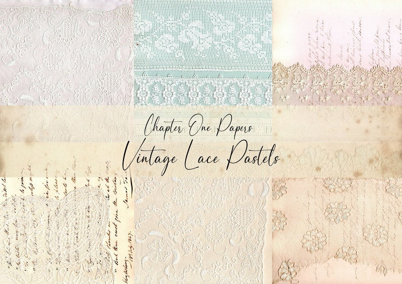 Antique Pattern Library Pastel Vintage Lace Pastels Junk Journal Papers Kit (US Letter Size) - Etsy