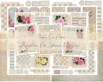 Neapolitan Rose Ephemera Junk Journal Kit (US Letter Size)