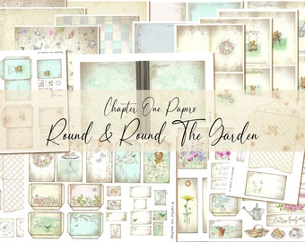 Round And Round The Garden (A4 Size) Junk Journal Digital Kit for Instant Download Chapter One Papers