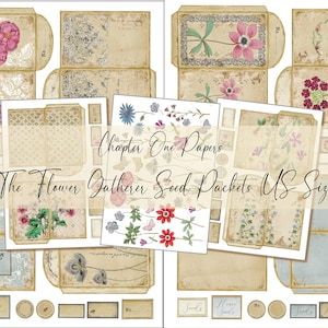 The Flower Gatherer Seed Packet Junk Journal Ephemera-Kit (US Letter Size)