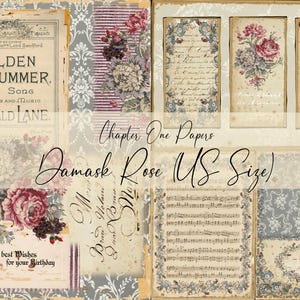 Damask Rose Junk Journal Kit (US Letter Size)
