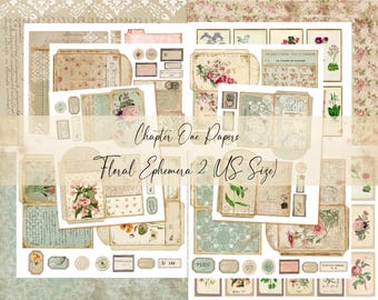 Floral Ephemera 2 Junk Journal Kit (US Letter Size)