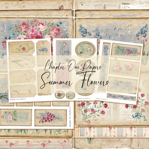 Kit de diario basura con flores de verano (tamaño carta de EE. UU.)