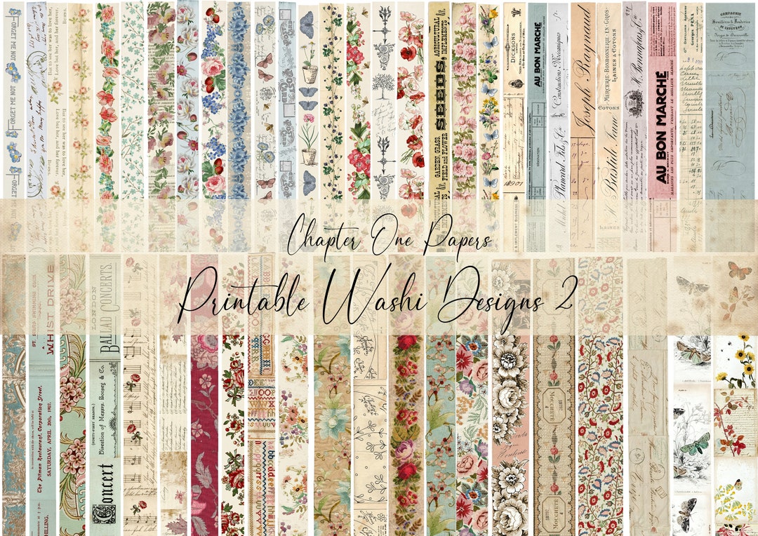 Printable Washi Designs 2 US Letter Size - Etsy