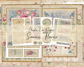 Summer Flowers Junk Journal Kit (A4 Size)