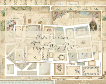 Forget Me Not Digital Junk Journal Kit (A4 size) for Instant Download Chapter One Papers