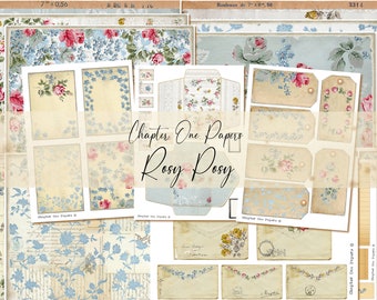 Rosy Posy Junk Journal Digital Kit (US Letter Size)