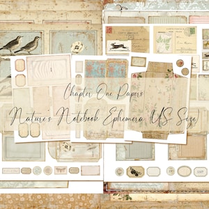Nature's Notebook Ephemera Junk Journal Kit (format lettre US)