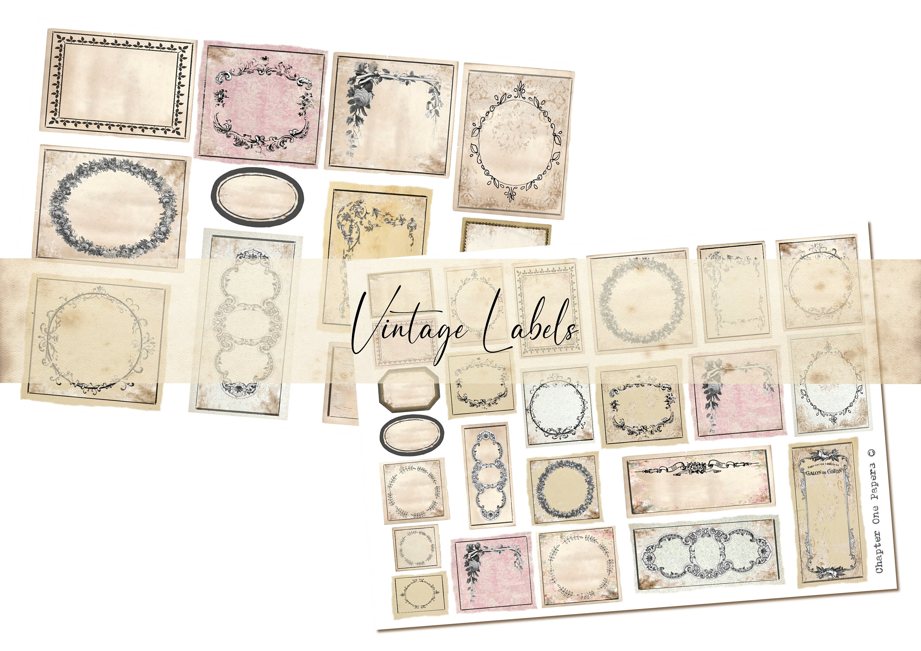 Vintage Labels Junk Journal Ephemera Kit (US Letter Size) - Etsy