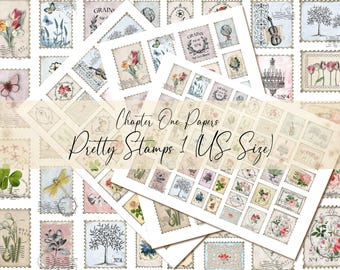 Pretty Stamps 1 Ephemera (Faux) Kit (US LETTER SIZE)