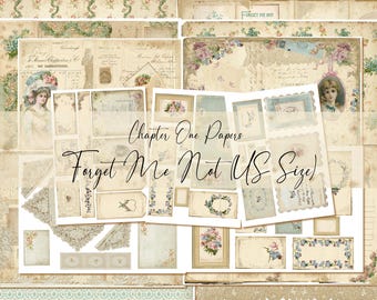 Forget Me Not Digital Junk Journal Kit (US Letter Size)