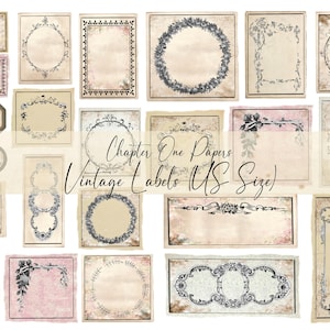 Vintage Labels Junk Journal Ephemera Kit (US Letter Size)